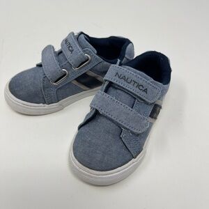 Nautica Light Blue Kids' Velcro Canvas Sneakers